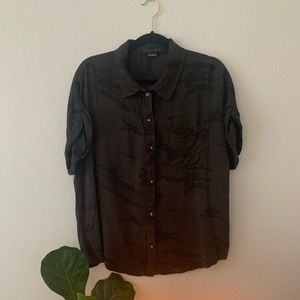 Sanctuary Camo Button Down Blouse